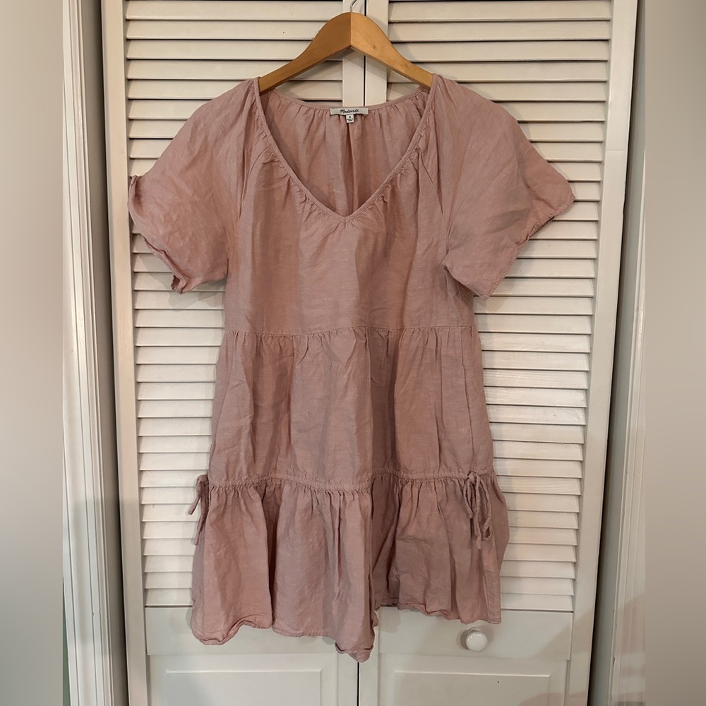 Madewell Blush V-Neck Tiered Dress